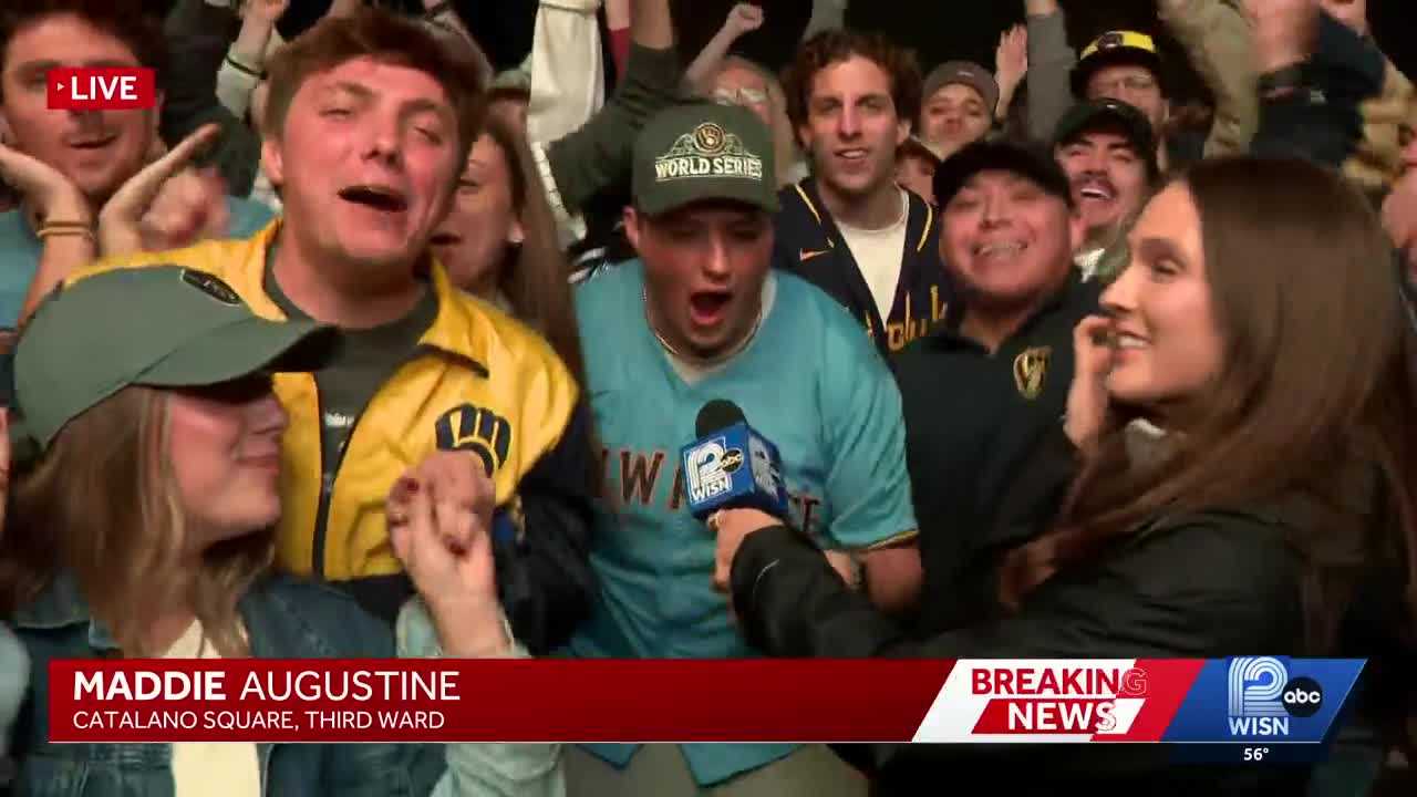 WATCH: Brewers fans react to winning Game 1 of the World Series — WISN 12 Milwaukee, Atlanta Sports news